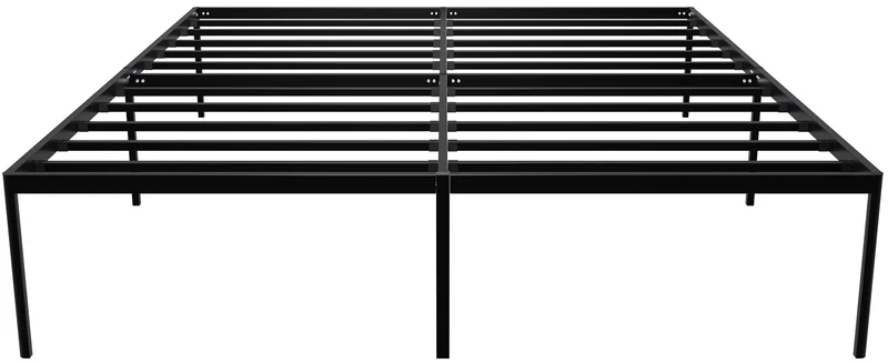 Cadre de lit métallique avec sommier intégré 200x180x41 cm métal noir 10_0008341