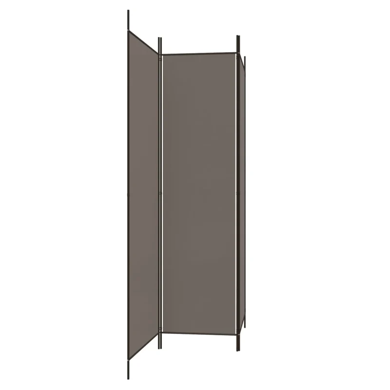 Paravent séparateur de pièce cloison 3 panneaux 150 x 220 cm tissu anthracite et fer DEC030724