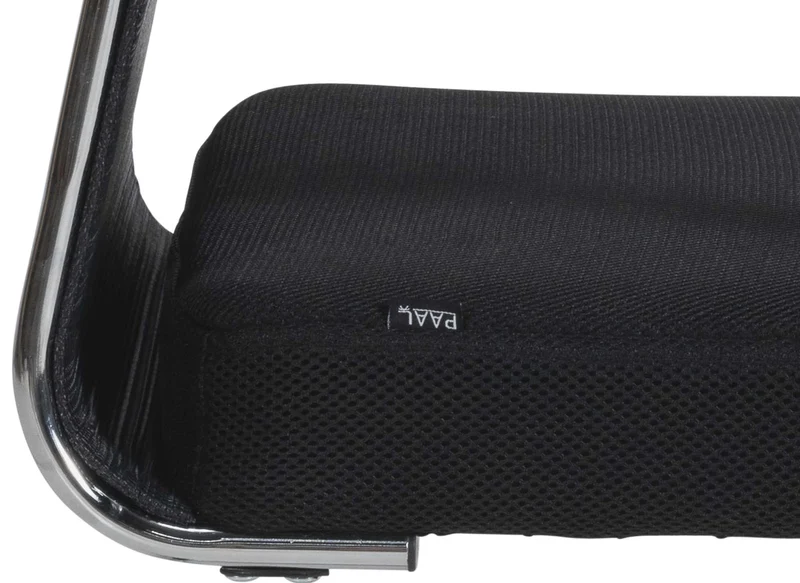 Lot de 2 chaises visiteur cantilever mesh respirant et accoudoirs revêtement en maille noir cadre en métal chromé 10_0008385