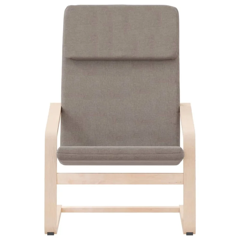 Fauteuil chaise de canapé design simple en tissu taupe pieds bois de bouleau DEC026768