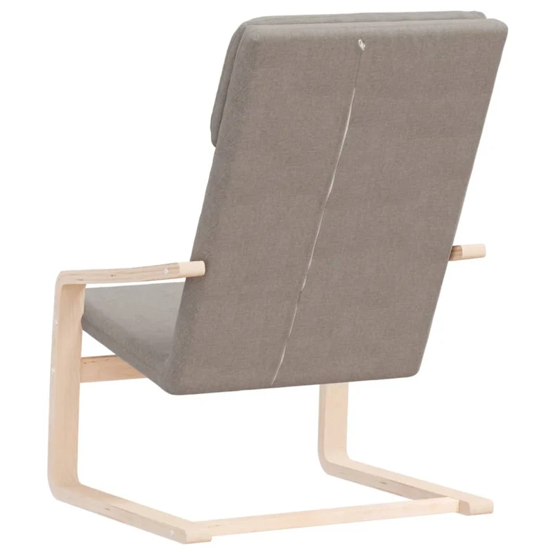 Fauteuil chaise de canapé design simple en tissu taupe pieds bois de bouleau DEC026768