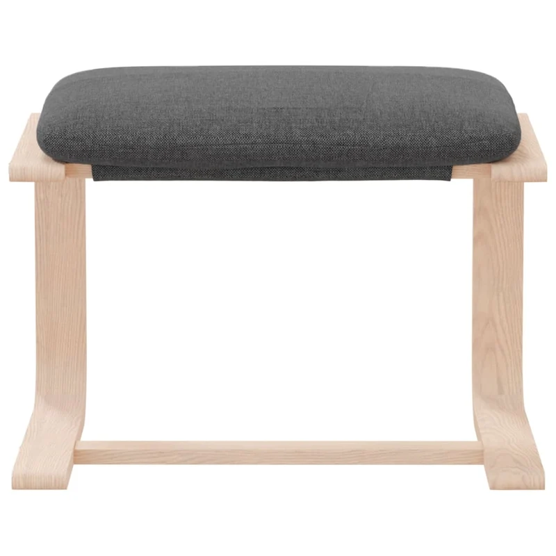 Repose-pieds tabouret 51 x 41 x 40 cm cadre en bois de bouleau et tissu gris DEC030298