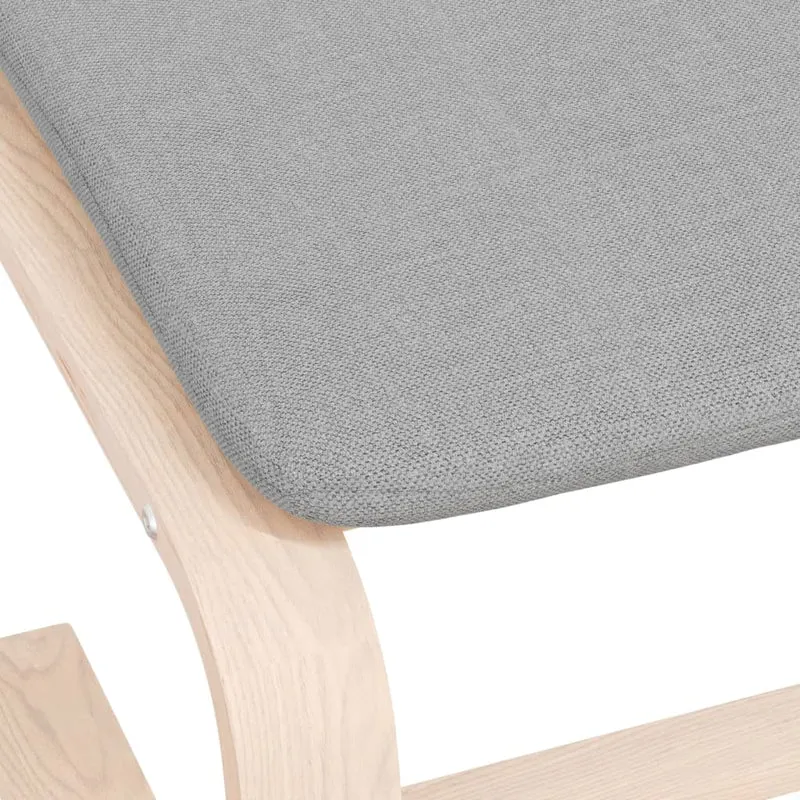 Repose-pieds tabouret 51 x 41 x 40 cm cadre en bois de bouleau et tissu gris DEC030223