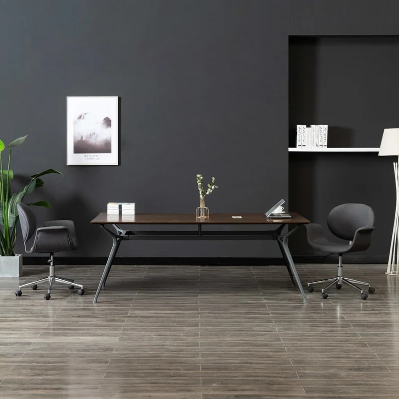 Lot de 2 chaises de salle à manger cuisine design contemporain tissu gris CDS020604