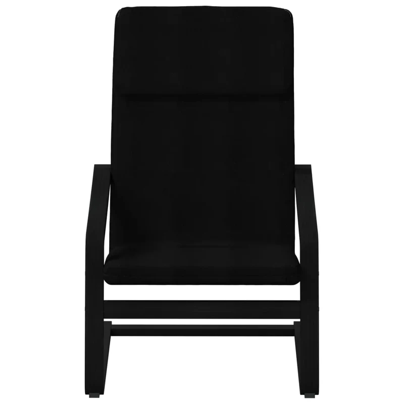 Fauteuil lounge chaise de canapé design moderne avec repose-pieds en tissu noir DEC026537