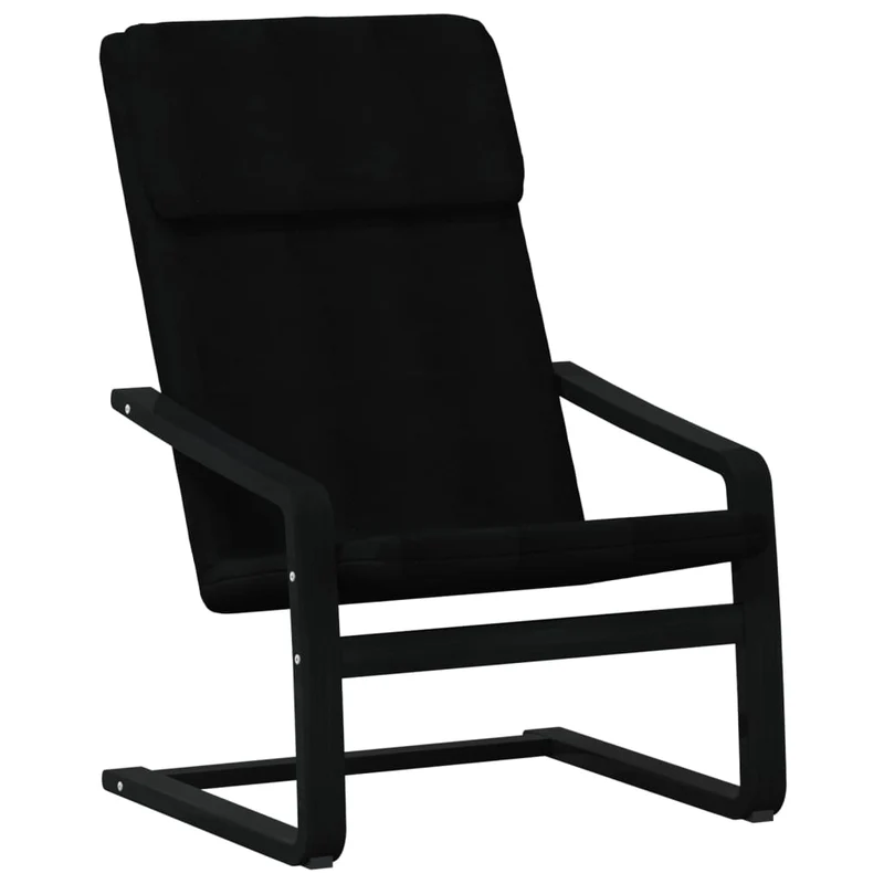 Fauteuil lounge chaise de canapé design moderne avec repose-pieds en tissu noir DEC026537