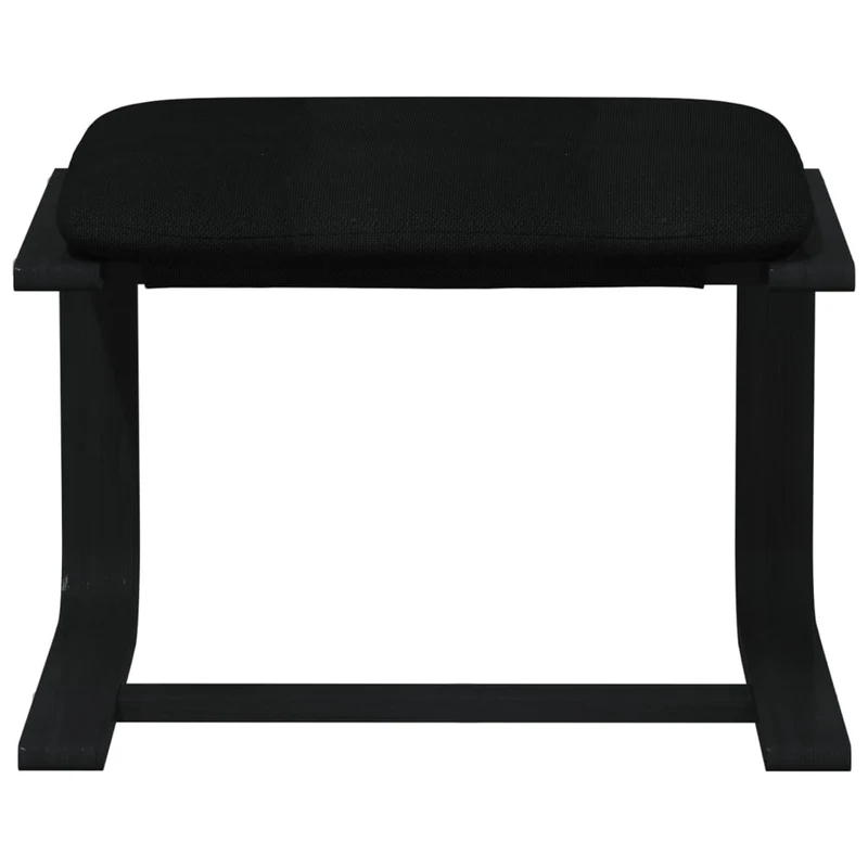 Fauteuil lounge chaise de canapé design moderne avec repose-pieds en tissu noir DEC026537