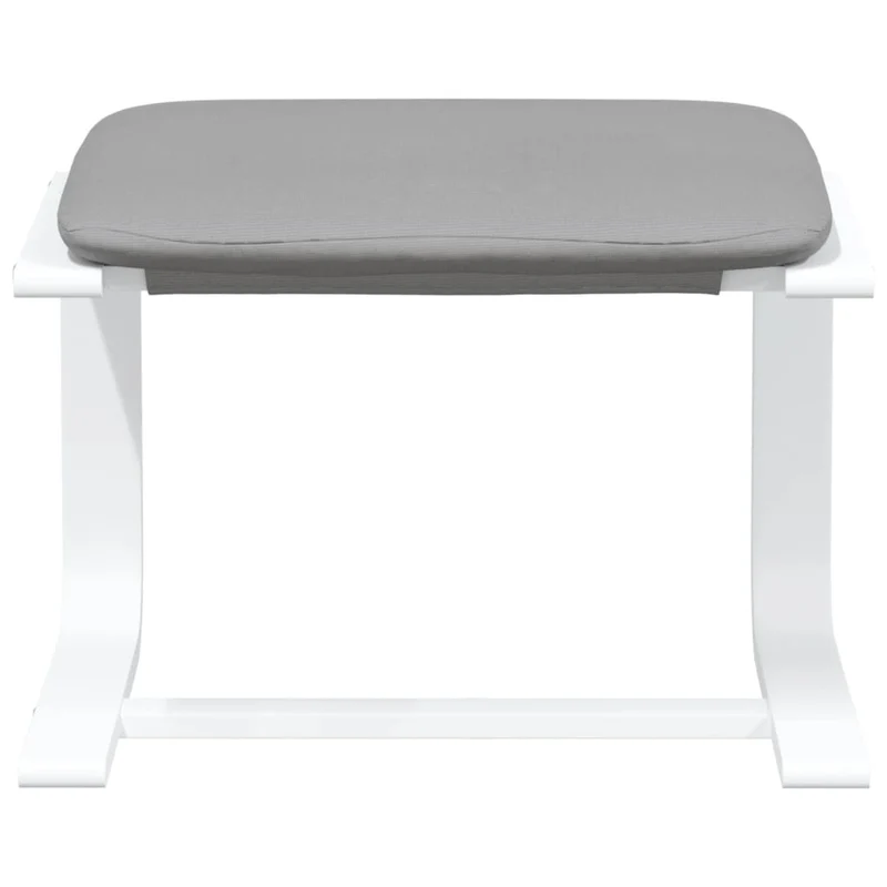 Repose-pieds tabouret 51 x 41 x 40 cm tissu gris et bois de bouleau DEC030224