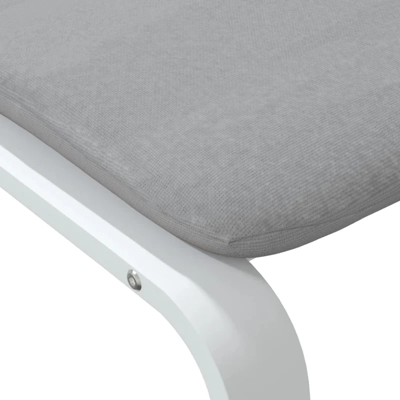 Repose-pieds tabouret 51 x 41 x 40 cm tissu gris et bois de bouleau DEC030224