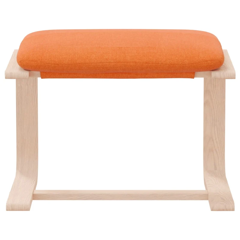 Repose-pieds tabouret 51 x 41 x 40 cm tissu jaune et bois de bouleau DEC030377