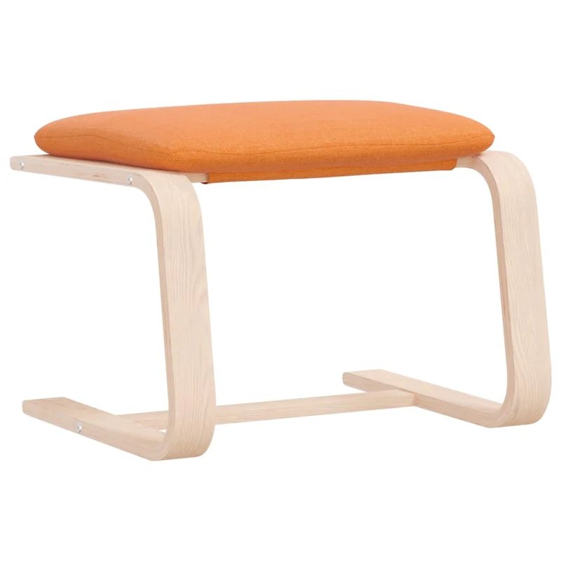 Repose-pieds tabouret 51 x 41 x 40 cm tissu jaune et bois de bouleau DEC030377
