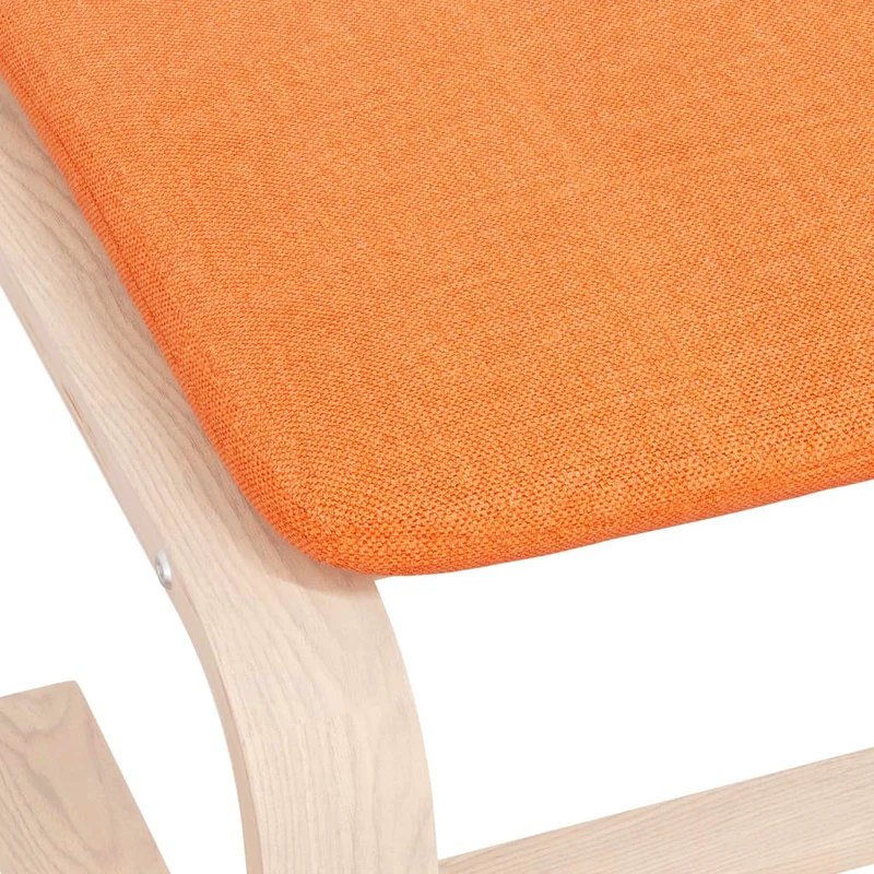 Repose-pieds tabouret 51 x 41 x 40 cm tissu jaune et bois de bouleau DEC030377