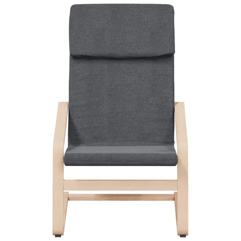 Fauteuil lounge chaise de canapé design moderne avec repose-pied en tissu gris foncé DEC026519