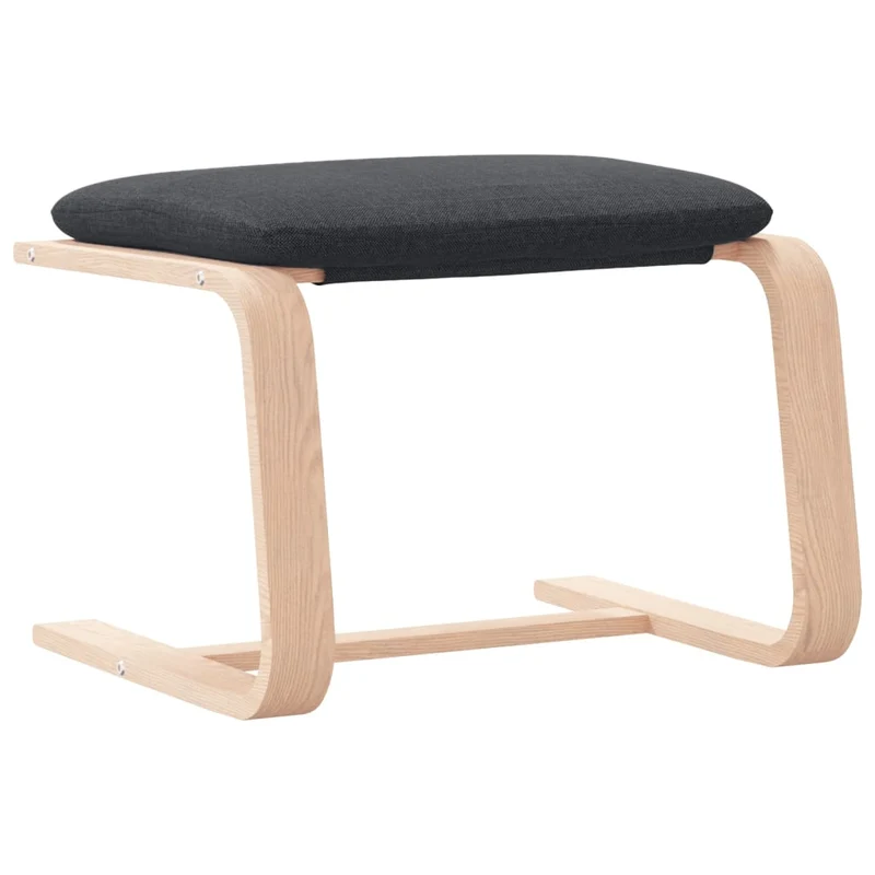Fauteuil lounge chaise de canapé design moderne avec repose-pied en tissu gris foncé DEC026519