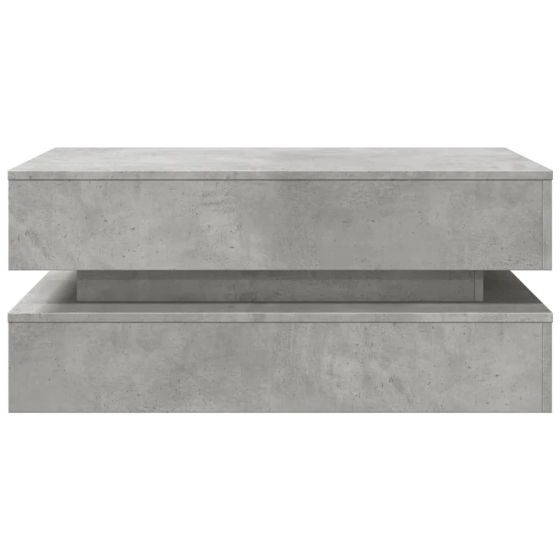 Table basse de salon design moderne avec lumières LED 90 x 50 x 40 cm bois d'ingénierie gris DEC037668