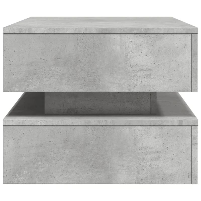 Table basse de salon design moderne avec lumières LED 90 x 50 x 40 cm bois d'ingénierie gris DEC037668