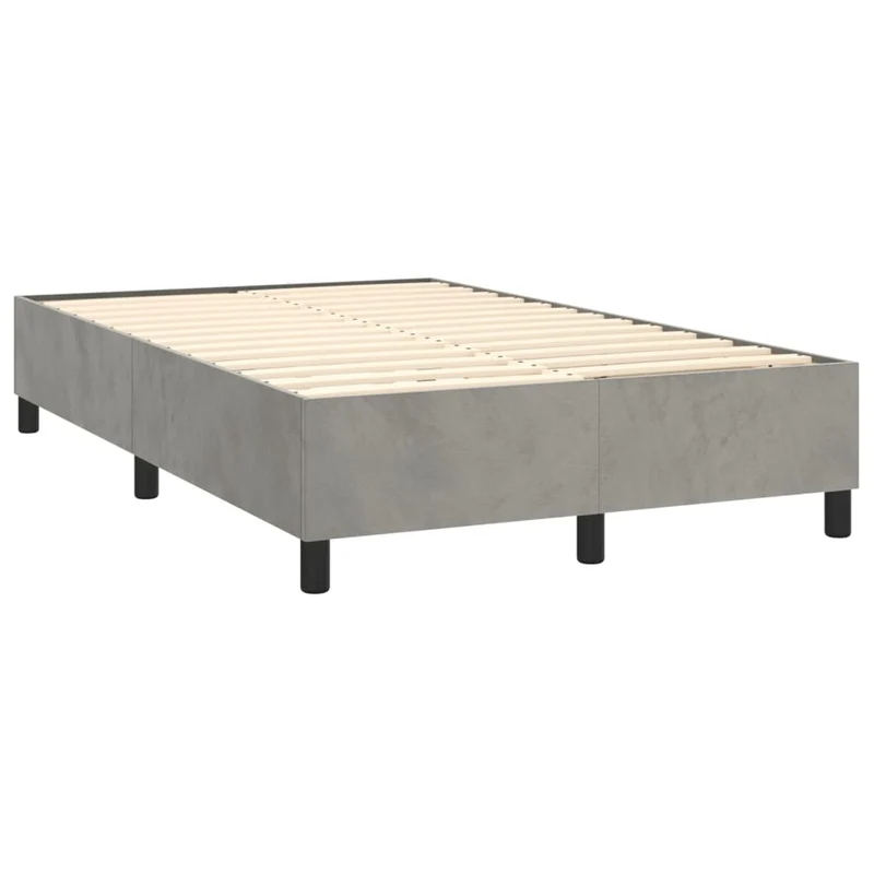 Cadre de lit LED avec sommier tête de lit matelas surmatelas 120x200 cm tissu velours gris clair TDL0207873