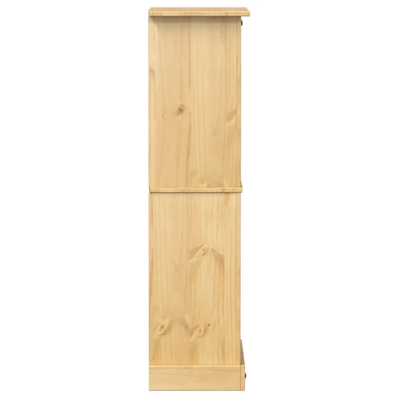 Casier à vin avec tiroir et étagère 56 x 35 x 120 cm en bois massif de pin brun DEC024444