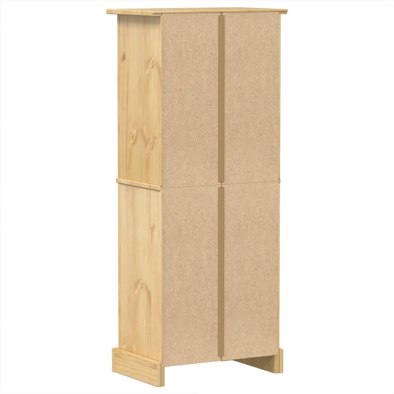 Casier à vin avec tiroir et étagère 56 x 35 x 120 cm en bois massif de pin brun DEC024444