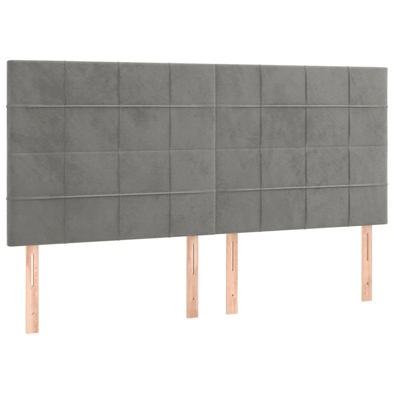 Cadre de lit LED avec sommier tête de lit matelas surmatelas 200x200 cm tissu velours gris clair TDL0207763