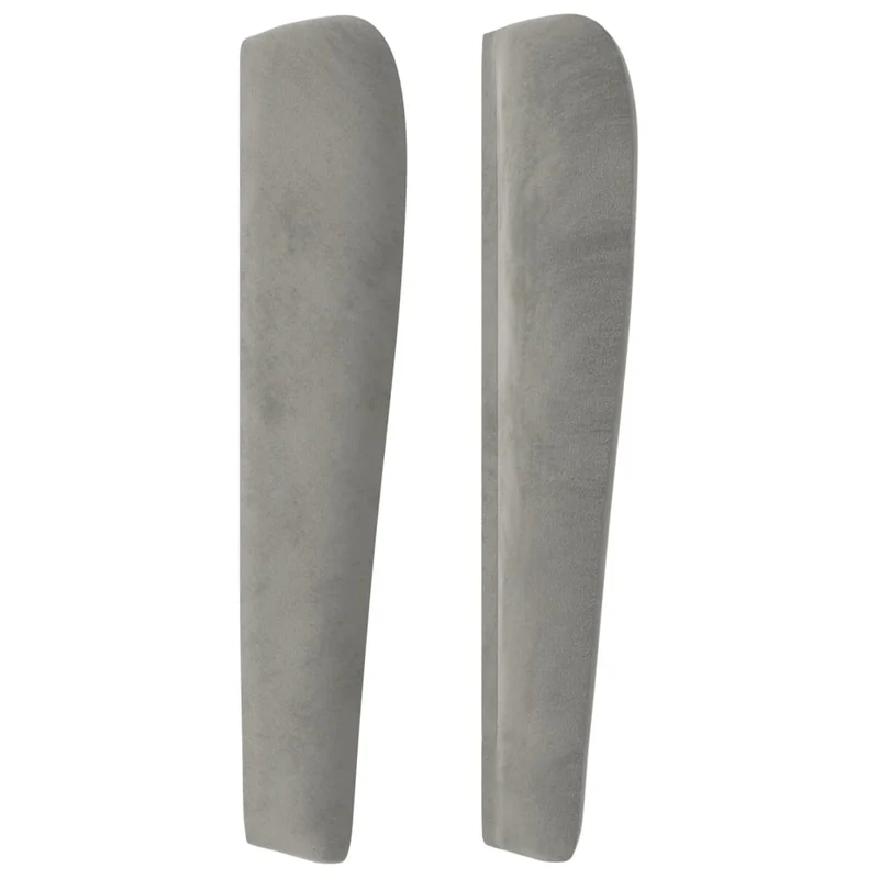 Tête de lit accessoire couchage chambre à coucher meuble avec rebord latéral 203 x 23 x 118/128 cm tissu velours gris clair TDL0205164