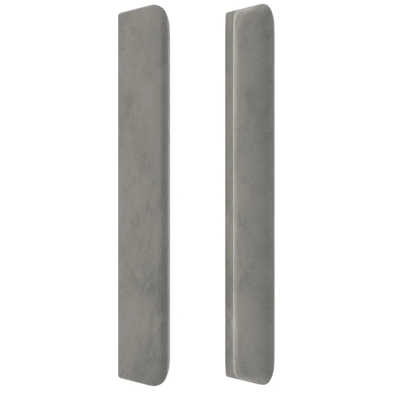 Tête de lit accessoire couchage chambre à coucher meuble avec rebord latéral 203 x 16 x 118/128 cm tissu velours gris clair TDL0205186