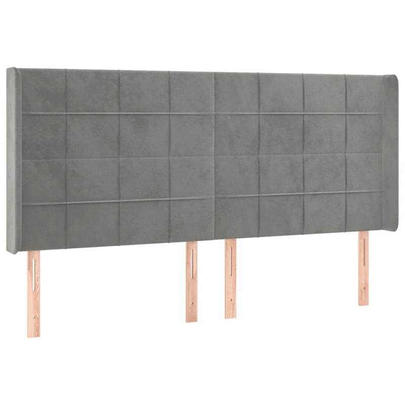 Cadre de lit LED avec sommier tête de lit matelas surmatelas 200x200 cm tissu velours gris clair TDL0207760