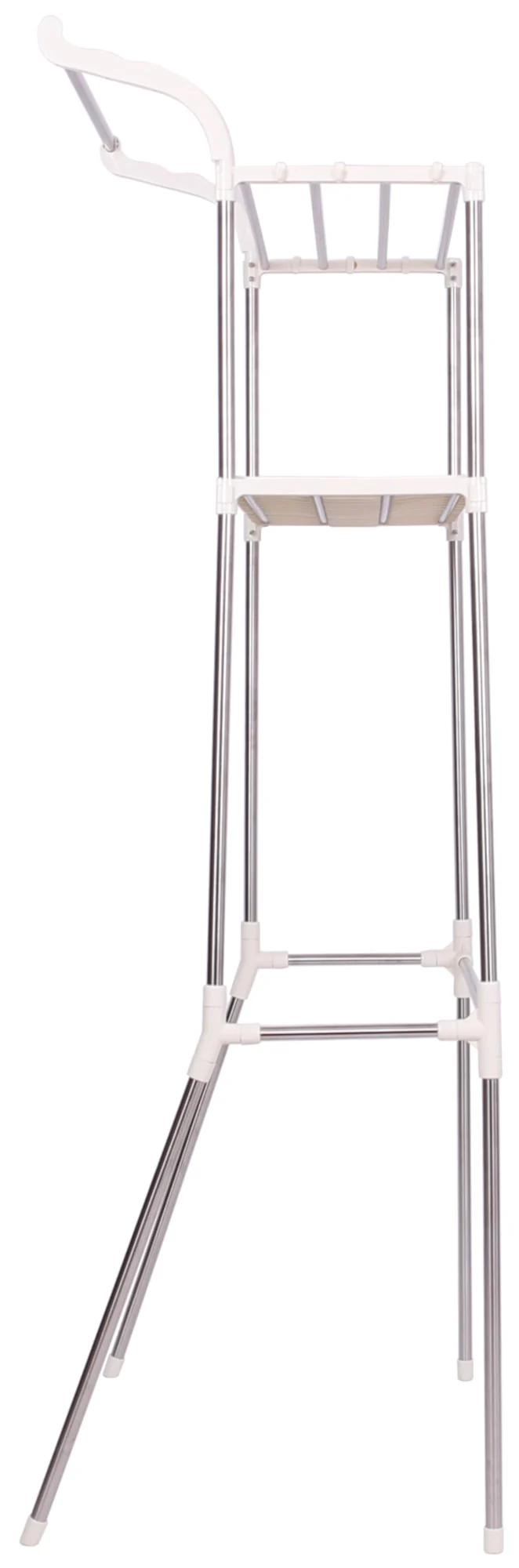 Étagère sur machine à laver en acier 70 cm avec 2 niveaux de rangement et tringle à vêtements 10_0008369