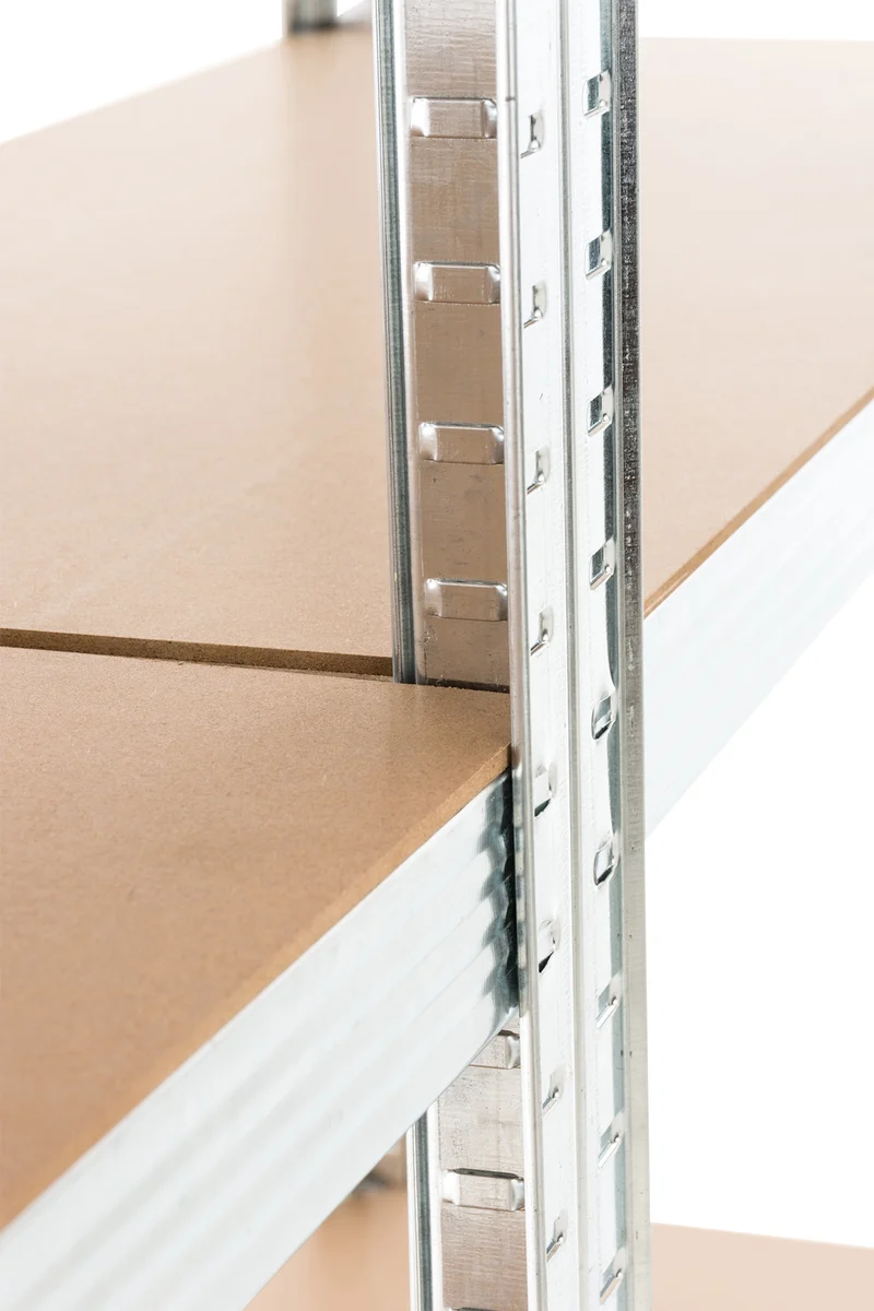 Lot de 2 étagères de rangement galvanisées 180 × 90 × 40 cm 5 tablettes MDF réglables 175 kg par niveau 10_0008949