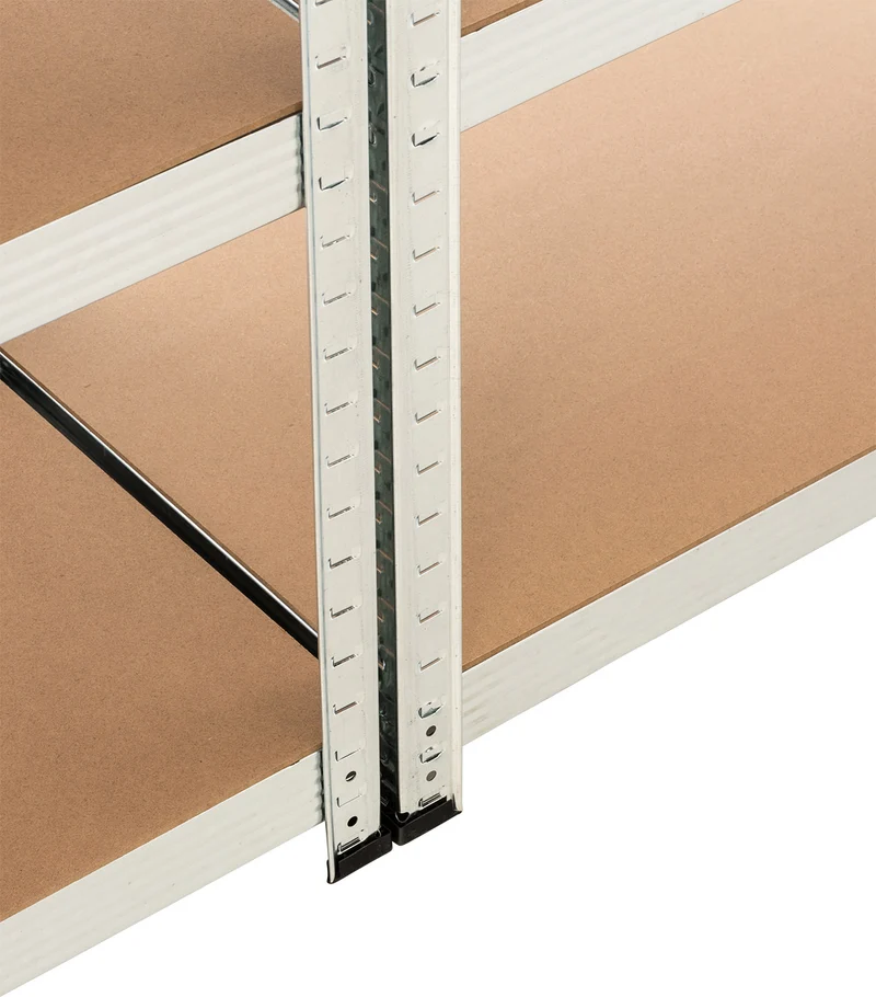 Lot de 2 étagères de rangement galvanisées 180 × 90 × 40 cm 5 tablettes MDF réglables 175 kg par niveau 10_0008949