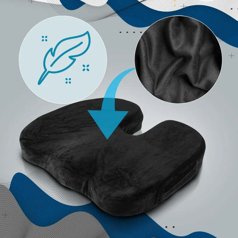 Coussin d’assise ergonomique avec gel rafraîchissant 46 × 36 × 7 cm housse lavable jusqu’à 110 kg 10_0008932