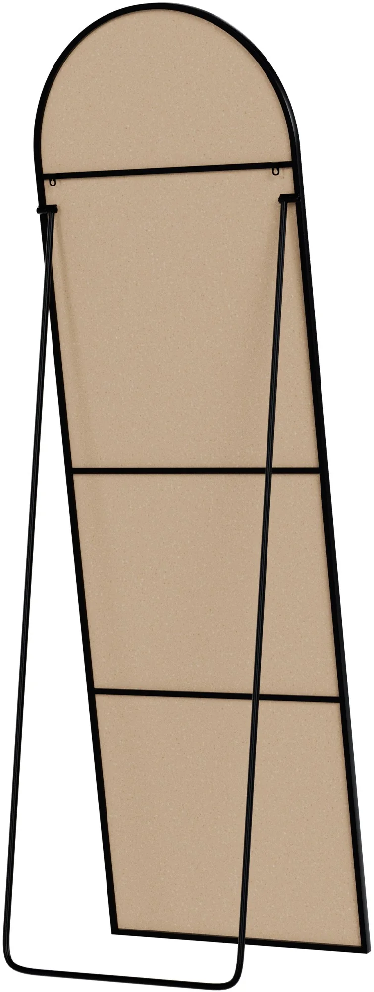 Miroir sur pied ou mural 160 × 50 cm cadre fin design élégant 160x50 cm cadre métal noir brillant 10_0008611