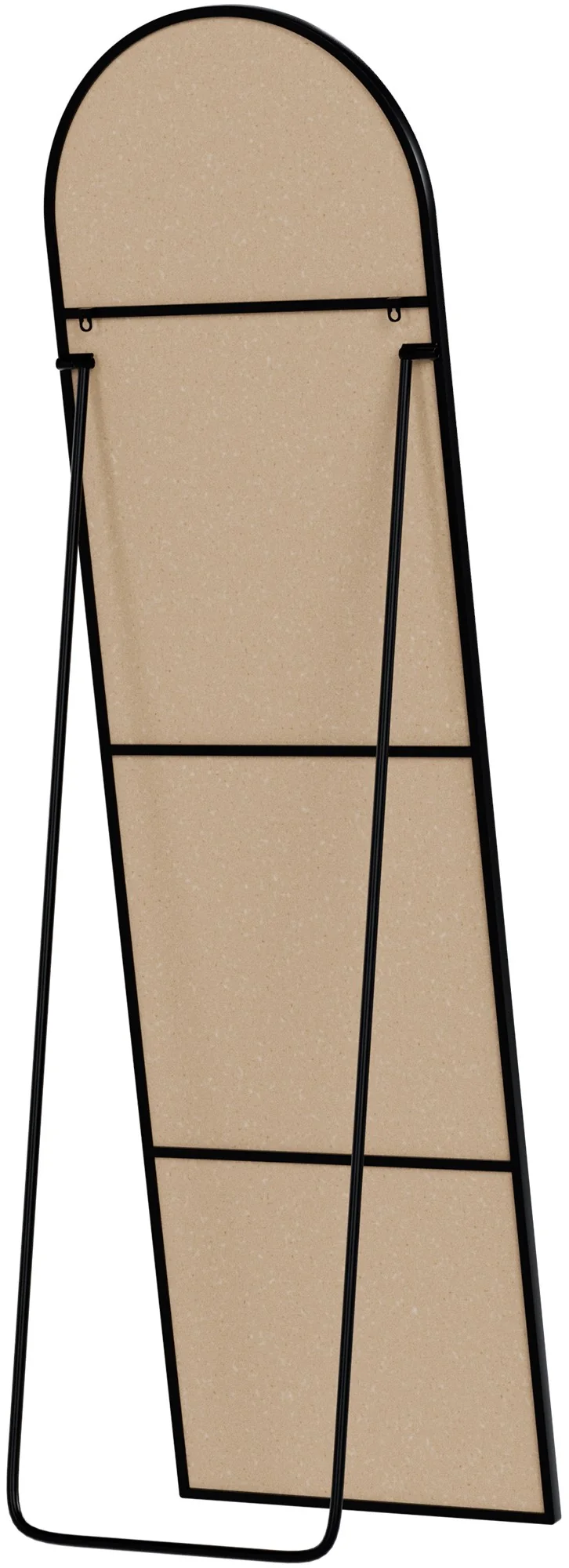 Miroir sur pied ou mural 140 × 40 cm cadre fin design élégant cadre métal noir brillant 10_0008475