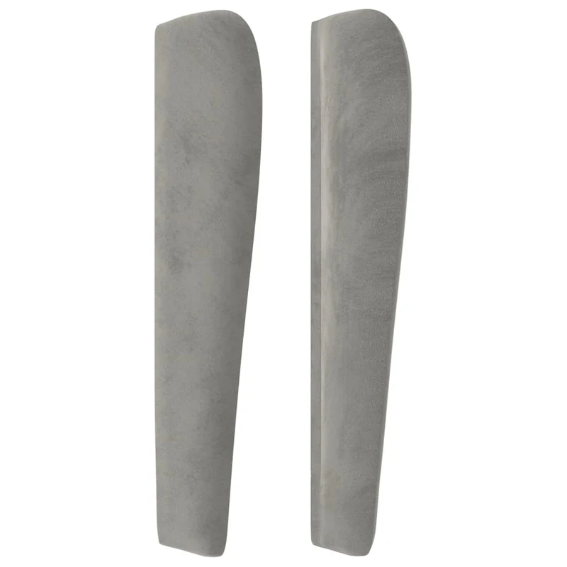 Tête de lit accessoire couchage chambre à coucher meuble avec rebord latéral 103 x 23 x 118/128 cm tissu velours gris clair TDL0205291