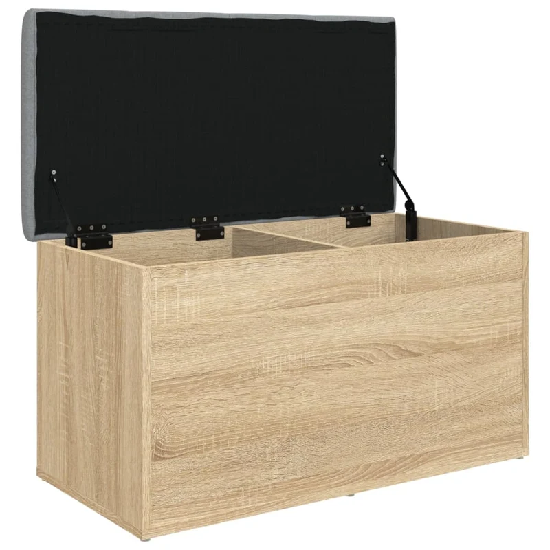 Banc banquette de rangement couleur chêne sonoma 82 x 42 x 45 cm bois d'ingénierie brun DEC024757