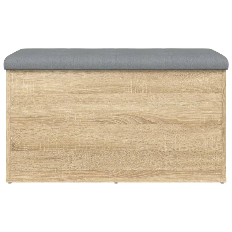 Banc banquette de rangement couleur chêne sonoma 82 x 42 x 45 cm bois d'ingénierie brun DEC024757