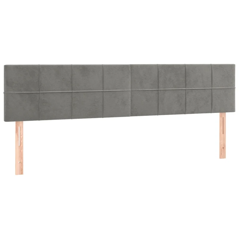 Tête de lit accessoire couchage chambre à coucher meuble 2 parties 100 x 5 x 78/88 cm tissu velours gris clair TDL0206443