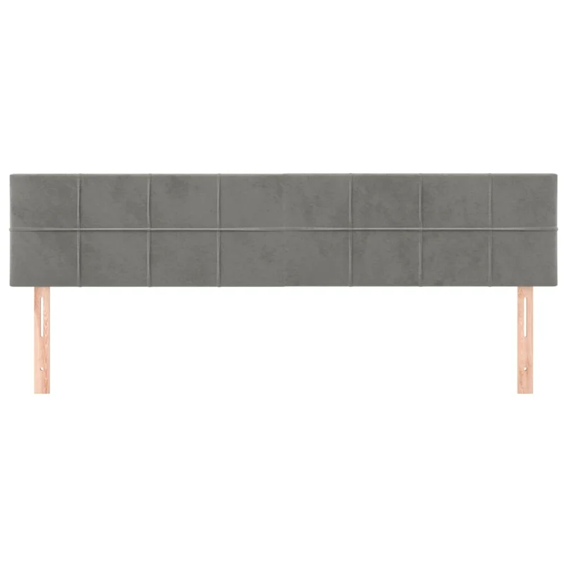 Tête de lit accessoire couchage chambre à coucher meuble 2 parties 100 x 5 x 78/88 cm tissu velours gris clair TDL0206443