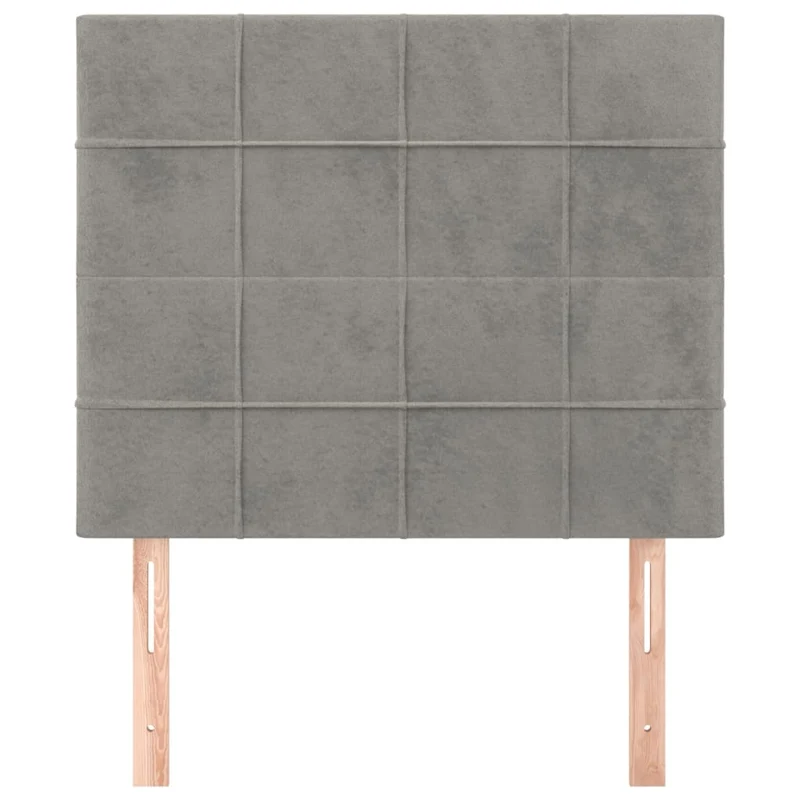 Tête de lit accessoire couchage chambre à coucher meuble 2 parties 100 x 5 x 78/88 cm tissu velours gris clair TDL0206440