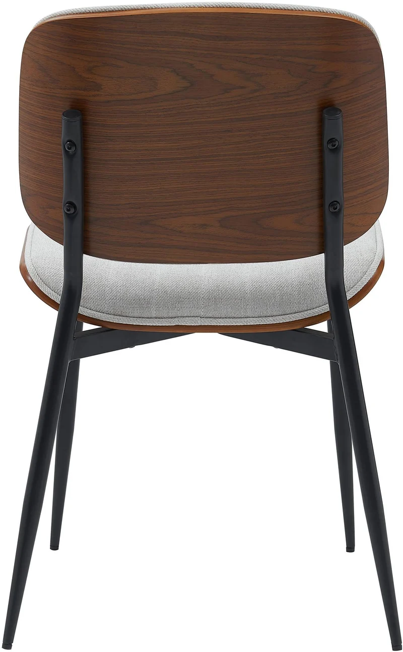 Chaise de salle à manger x1 design en tissu crème avec bois courbé noyer – Confort et élégance 10_0008765