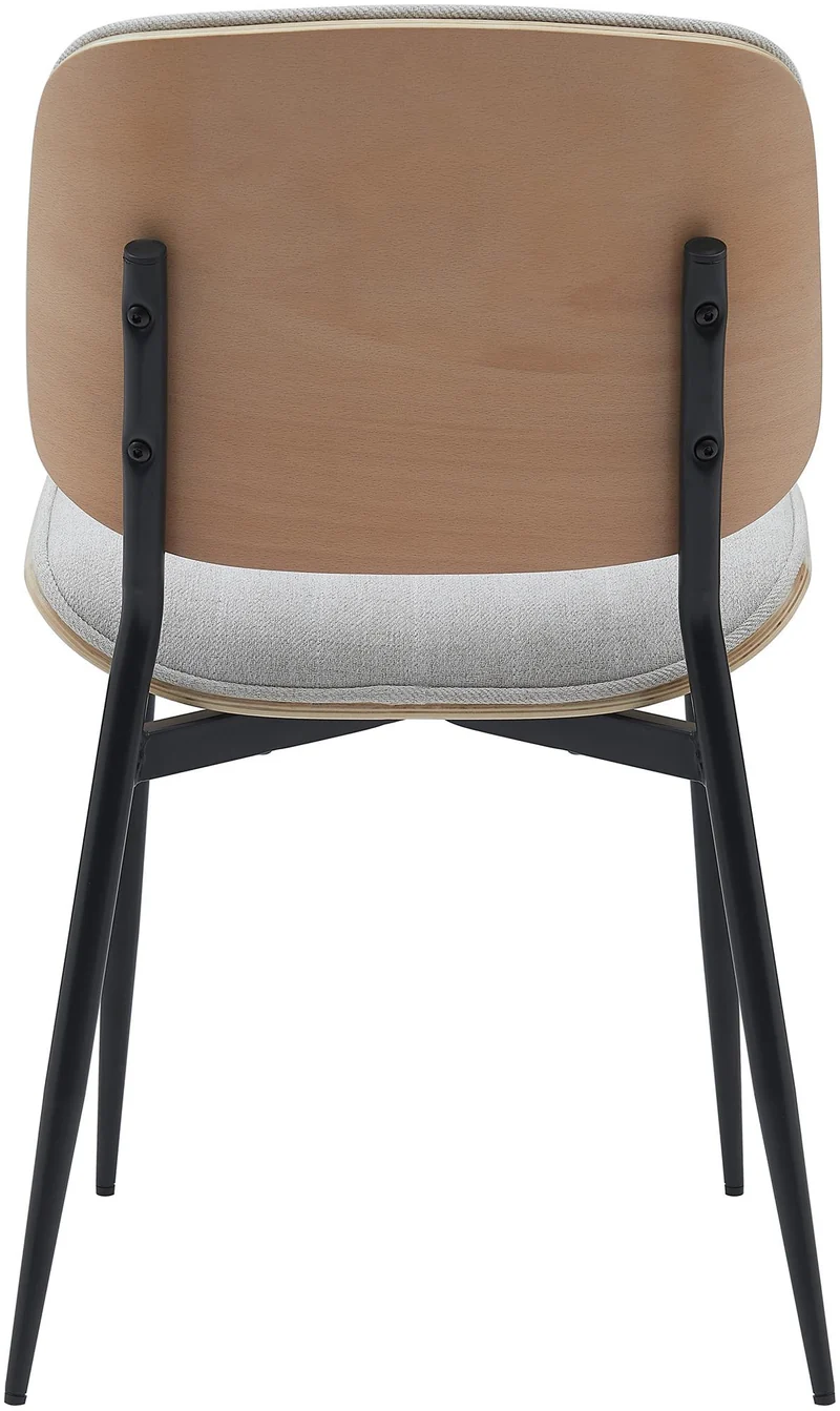 Chaise de salle à manger x1 design en tissu crème avec bois courbé clair – Confort et élégance 10_0008435
