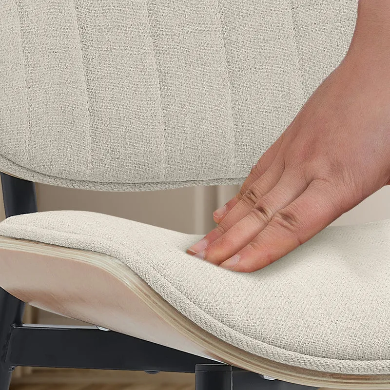 Chaise de salle à manger x1 design en tissu crème avec bois courbé clair – Confort et élégance 10_0008435