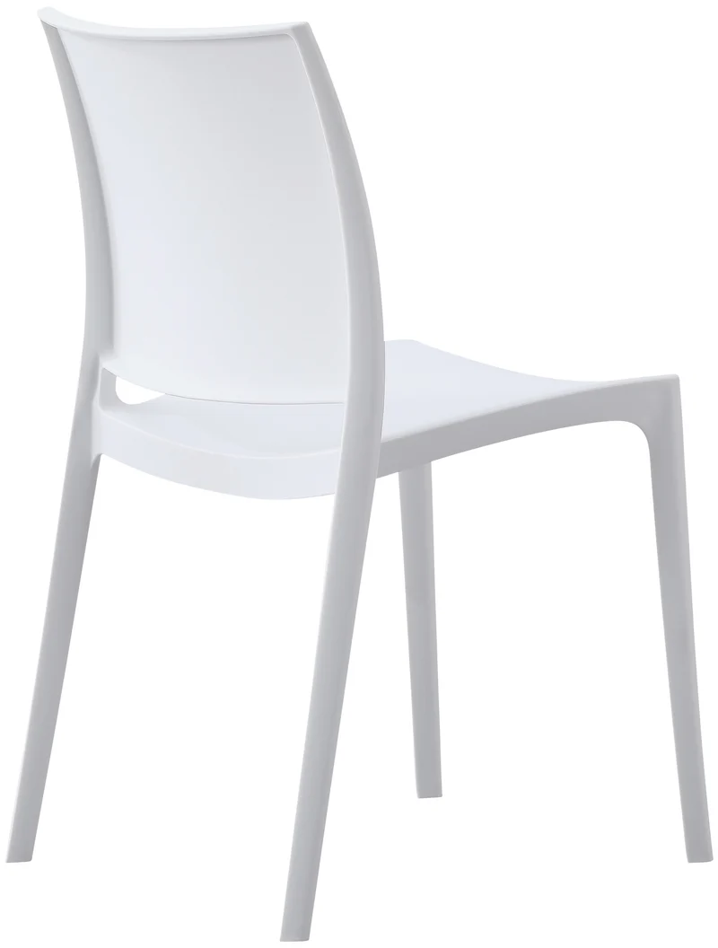 Lot de 2 chaises empilable design en plastique couleur blanc résistant aux UV – jardin terrasse et intérieur 10_0007915