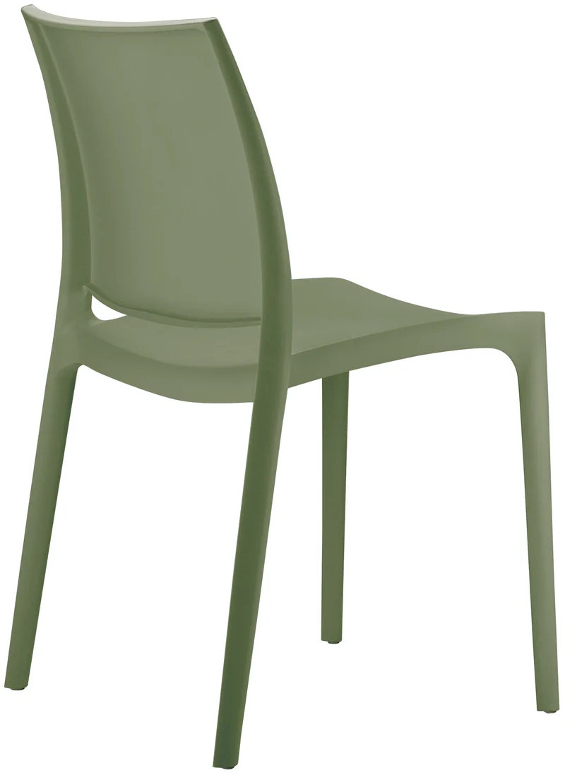 Chaise empilable design en plastique couleur olive résistant aux UV – jardin terrasse et intérieur 10_0007903