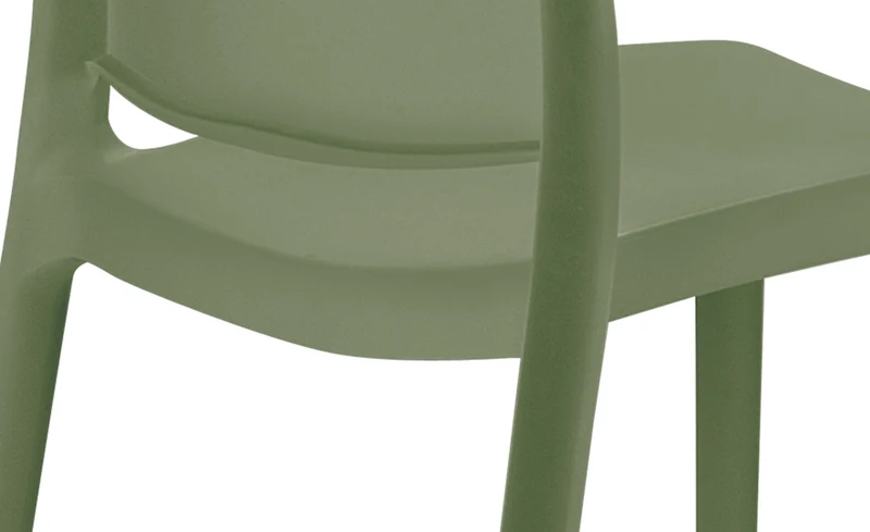 Chaise empilable design en plastique couleur olive résistant aux UV – jardin terrasse et intérieur 10_0007903