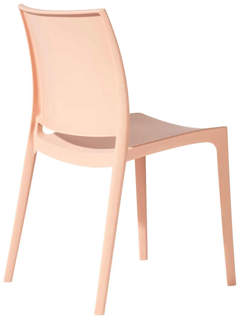 Chaise empilable design en plastique couleur pêche résistant aux UV – jardin terrasse et intérieur 10_0007896