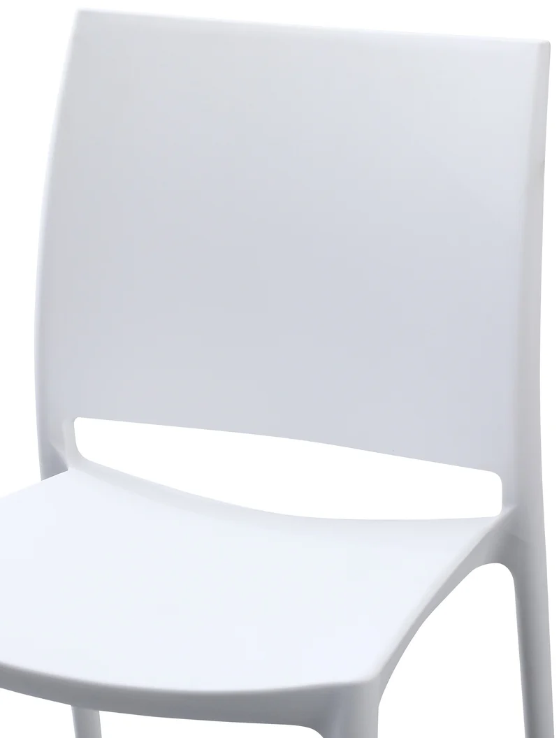 Chaise empilable design en plastique couleur blanc résistant aux UV – jardin terrasse et intérieur 10_0007895