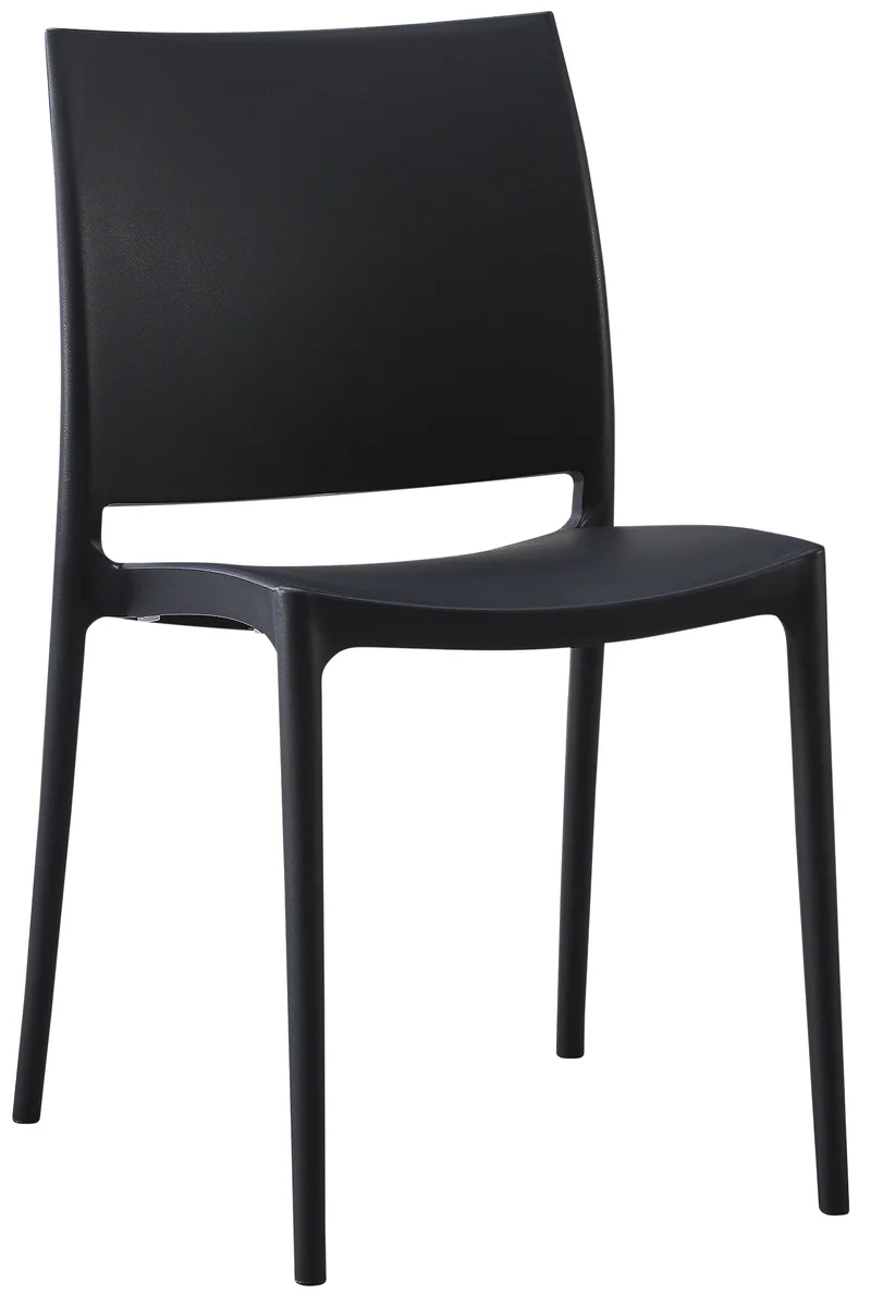 Chaise empilable design en plastique couleur noir résistant aux UV – jardin terrasse et intérieur 10_0007894