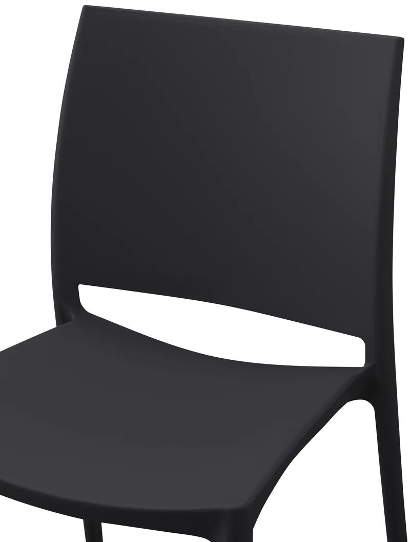 Chaise empilable design en plastique couleur noir résistant aux UV – jardin terrasse et intérieur 10_0007894