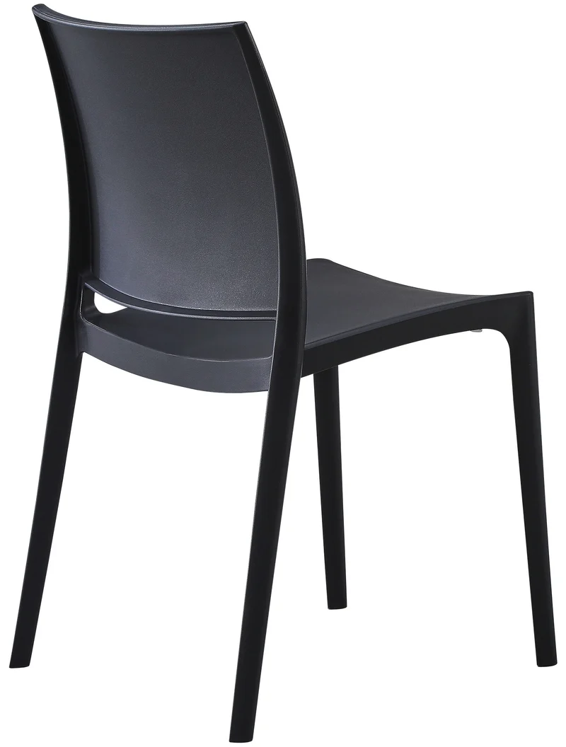 Chaise empilable design en plastique couleur noir résistant aux UV – jardin terrasse et intérieur 10_0007894